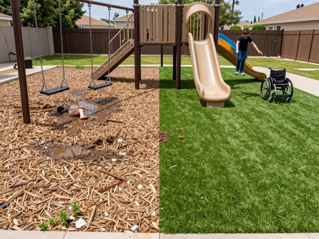 The Definitive Guide: Choosing Between Artificial Turf and Wood Chips for DFW Playgrounds