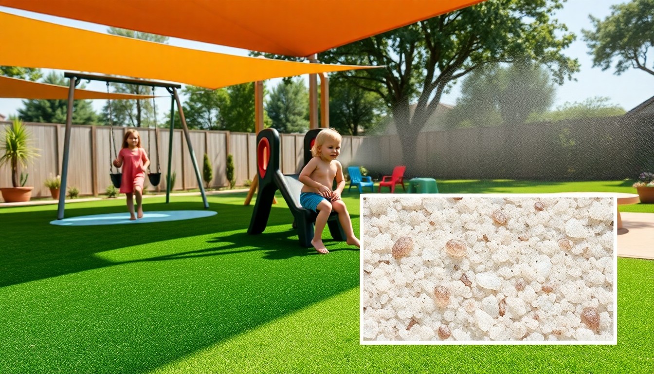 What is the best way to ensure artificial turf remains cool enough for play areas?